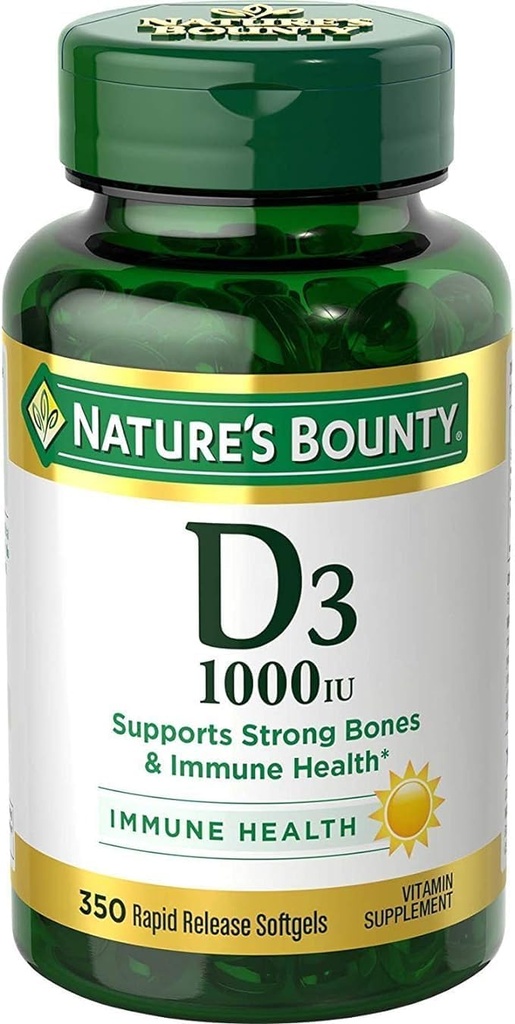 Bounty Bounty Bounty D-1000 UI Suplemento dietético Rapid Release Liquid Softgels 350 ea (Pack of 2)