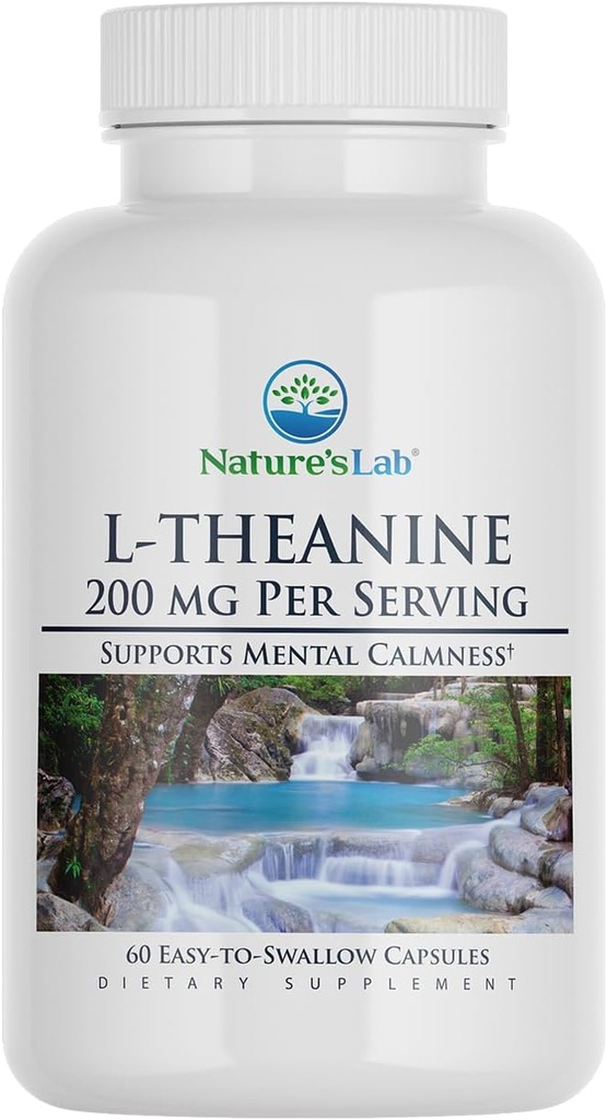 Laboratorio de Naturaleza L-Theanine, 200 mg - Soportes Calm and Relaxation* - 60 cápsulas