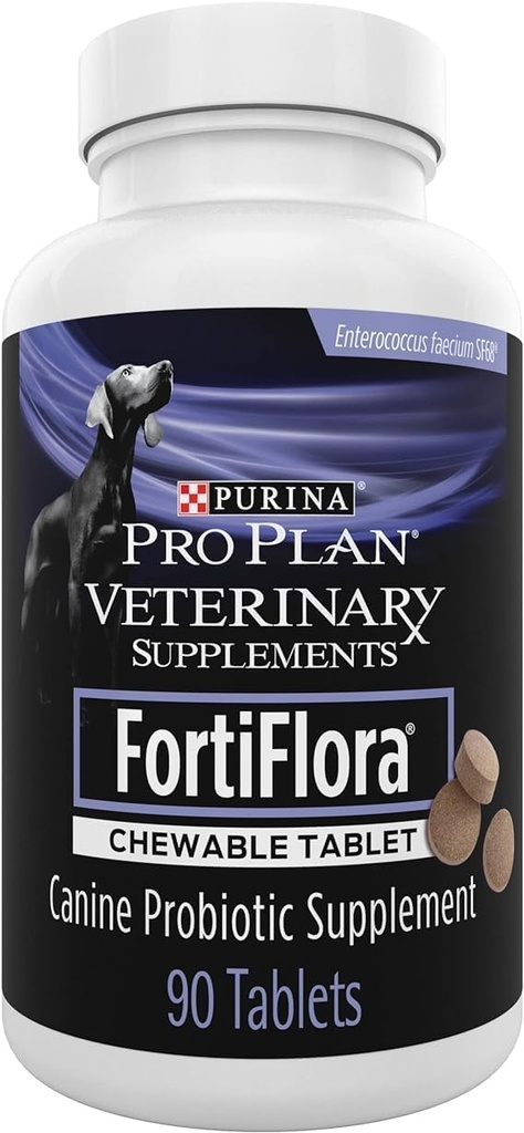 Plan Purina Pro Suplementos Veterinarios FortiFlora Perro Probiótico Suplemento Tabletas 90 ct. Canister