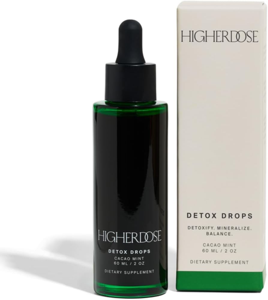 HighDOSE Detox Drops - Liquid Chlorophyll Water Drops to Support Daily Detox &amp; Boost Skin's Natural Glow - Plant Powered Formula with Milk Thistle, Beetroot Juice, Magnesium & Minerals (2 oz)