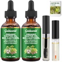 Aceite de Castor Ecológico y puro frío prensado sin refinar el suero de crecimiento de pestañas, Hexane Botella de vidrio gratis, Regalos de Navidad para las mujeres Stocking Stuffers