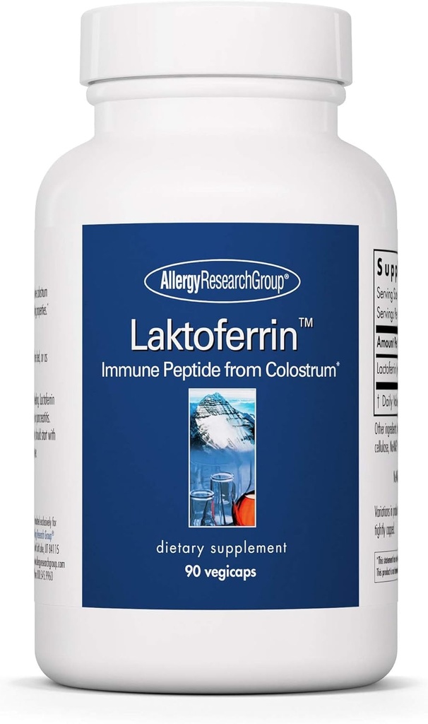 Grupo de Investigación de Alergia Laktoferrin Suplemento - Lactoferrina Suplementos 350mg, Bovine Colostrum, Immune Peptide, Iron Suplementos, Vegicaps - 90 Cuenta