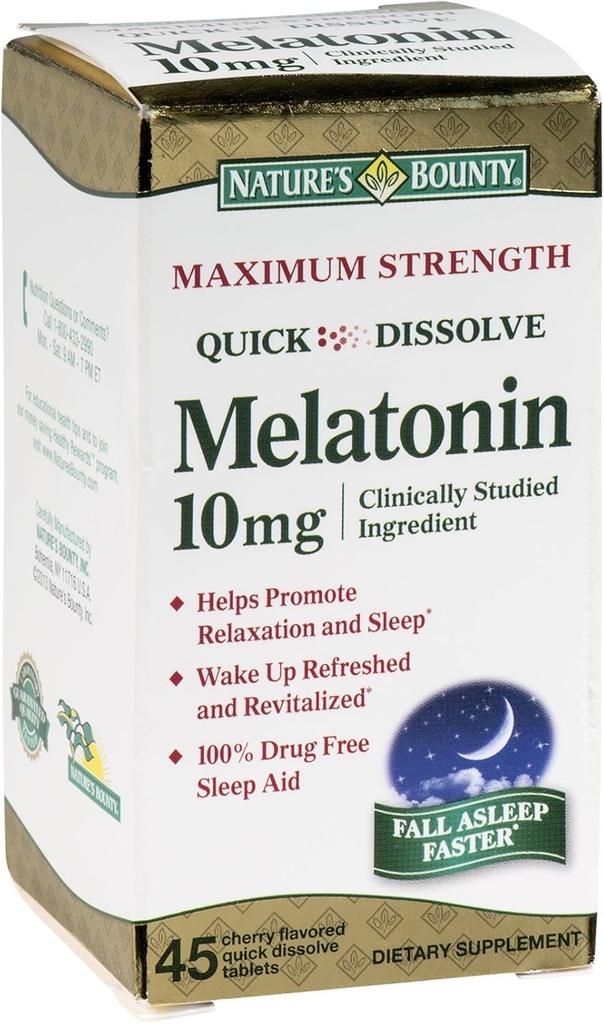 Melatonina de recompensa de la naturaleza 10 mg Tablas de disuelve rápido 45 ea (Pack of 3)