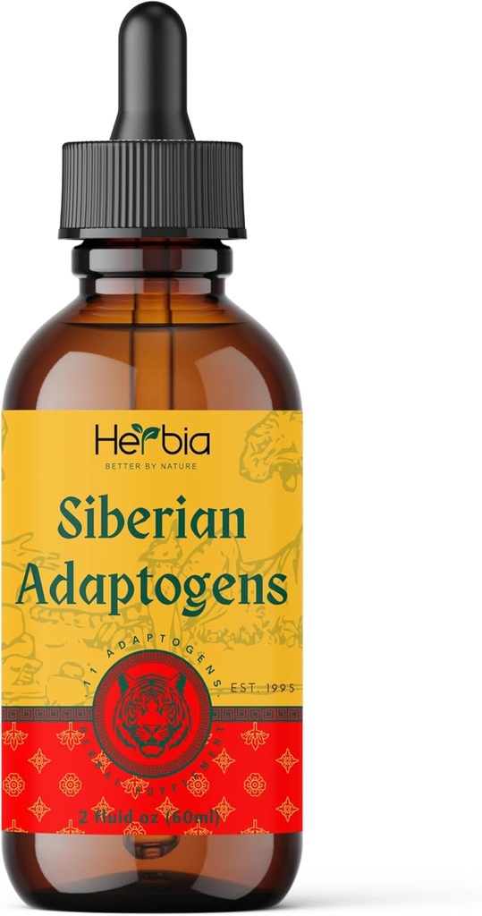 Adaptógenos Siberianos Herbal Blend con Maral, Spikenard, Eleuthero, Red Ginseng, Rhodiola, Schisandra, Licorice, Peony, &amp; More - Boost Energy, Enhances Focus, Reduce el estrés, 2 Fluid oz (60 ml)