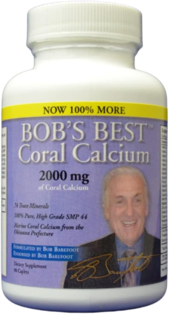 Mejor Calcio de Coral de Bob, 2000 mg, 90 caplets
