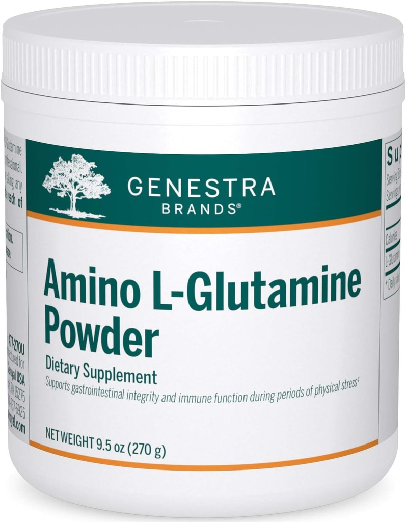 Genestra Brands Amino L-Glutamine Powder ← Amino Acid Suplemento para la IG y la Salud Inmunitaria TEN 9.5 Ounces