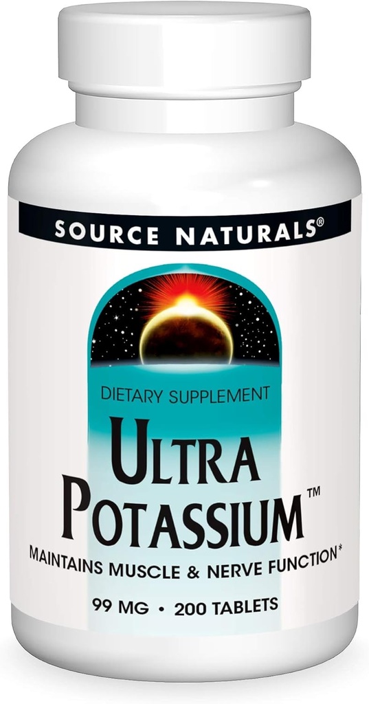 Fuente Naturales Ultra Potasio 99 mg Maintains Muscle & Nerve Función - Suplemento dietético - 200 Tablets