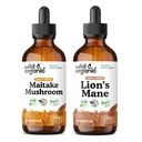 Wild &amp; Organic Maitake Mushroom Tintura 4 fl oz &amp; Lion's Mane Tincture 4 fl oz