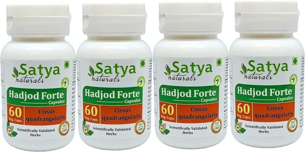 Hadjod Forte Capsules 500 mg. 60 Veg. Capsule peru Hadjod (Cissus Quadrangularis) Extract Capsules for Men and women ← Ayurvedic Herbal Supplement/Remedies  10:1 Forte (4 Botellas de 60 cápsulas)