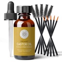 Aceite de Castor Cuerpo puro para pestañas y cejas - 1 Fl Oz Crecimiento de Cejas de Nutrición Suero - Orgánica, Hexane Libre, Fl Presionado, Sin Refinar - Ojo y Crecimiento de Cejas Suero para Mujeres