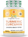 Orgánica Veda Turmeric y Ginger Capsules 300 Pills - Orgánica Curcumina Turmérica con Pepper Negro para Soporte Conjunto - No GMO, Gluten Libre, Turmérico y Ginger Suplemento (95% curcuminoides)