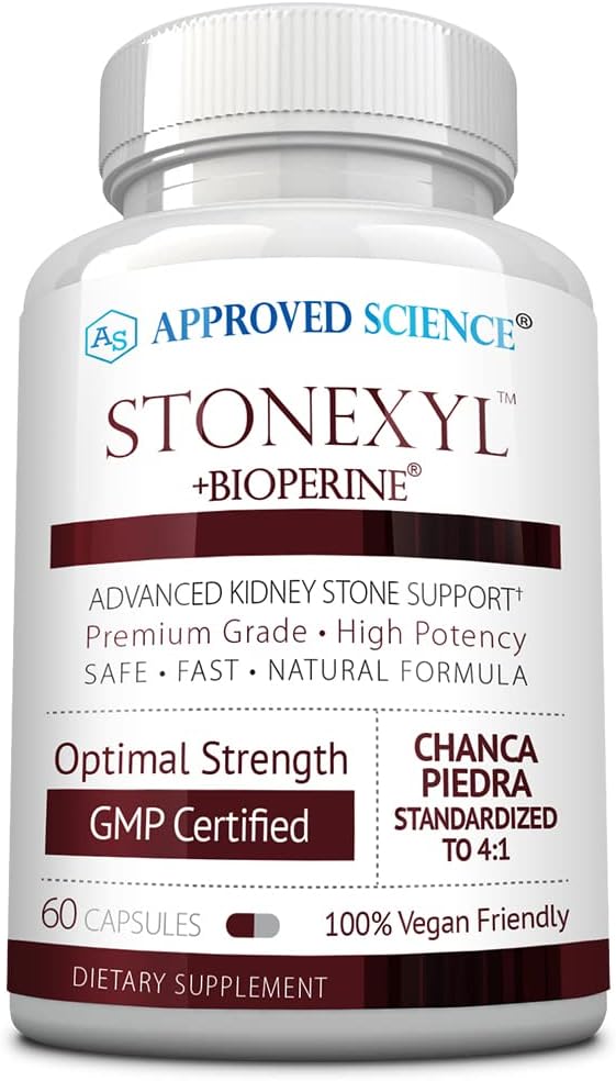 Ciencia Aprobada Stonexyl - Soporte herbario para piedras de riñón - 60 cápsulas - Chanca Piedra - Absorción alta -1 mes fuente - Vegan