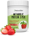 Proteína metabólica C-Plus Whey Protein Powder " Shake Meal Replacement with Vitamin C, L-Glutamine " Enzymes Digestivos, Bajo Carb Protein Drink, Support Metabolism, Energy " Gut health 1.1lb Fresa