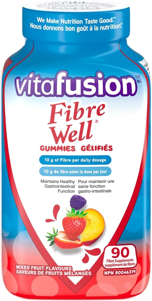 Vitafusion Fibre Well Fibre Suplemento Gummies, 90 Gummies