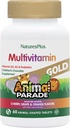 Natures Plus Animal Parade Fuente de Vida Gold Children's Chewable Multivitamin - Cereza surtida, Orange &amp; Grape Flavors - 60 Chewable Tablets - Vegetariano, Gluten-Free - 30 Servimientos