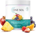 One Sol Pre-Workout for Women, Enhanced Pump & Focus, No Jitters Or Crash, Natural Ingredients, 100% Vegan, Gluten Free &amp; (Fruit Punch)