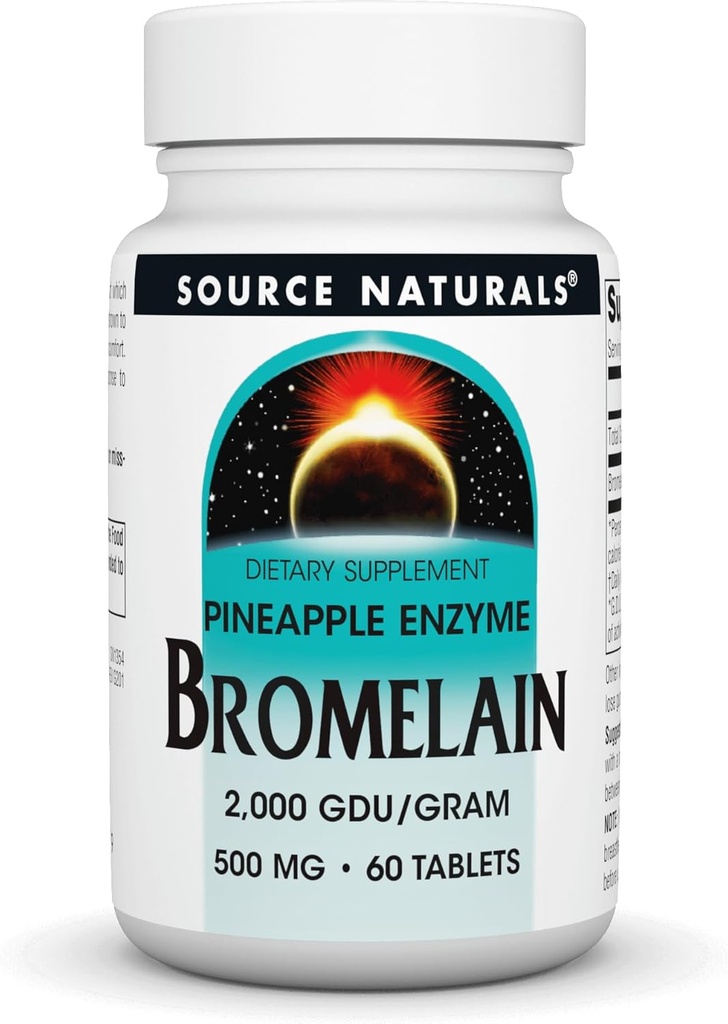 Fuente Naturals Bromelain, 2.000 GDU/GRAM, Pineapple Enzyme, 500 MG - 60 Tablets