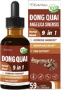 Dong Quai Liquid Supplement for Women, Angelica Sinensis Root Extract Tincture Support Menopause " PMS Relief, Hot Flashes, Herbal Blend Drops with Red Clover Fenugreek. 2oz