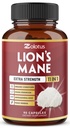 Zolotus 11 en 1 Lions Mane Mushroom Capsules, 3 Month Supply con Cordeyceps, Reishi, Ashwagandha, Panax Ginseng - 90 cápsulas