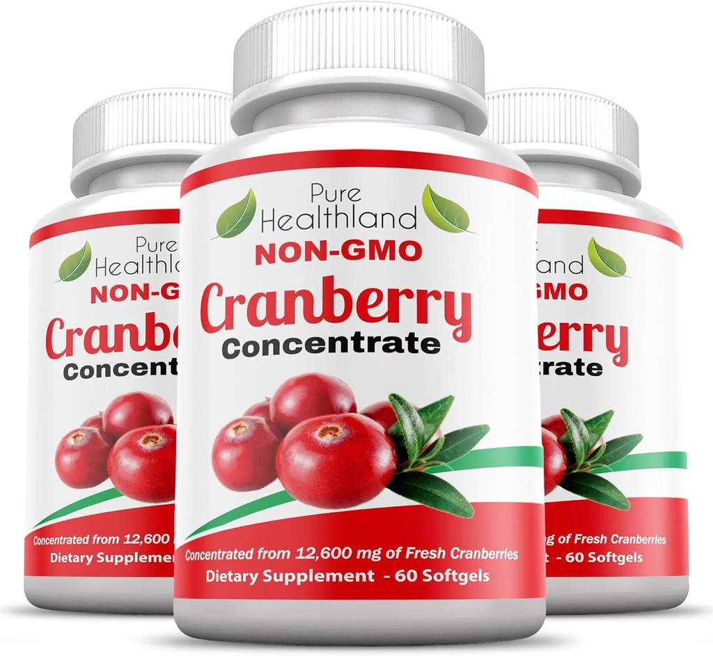 Fresa no GMO Concentrada a partir de 12.600mg - Triple Fuerza Softgels - Píldoras fáciles de absorber para hombres y mujeres, 3 botellas