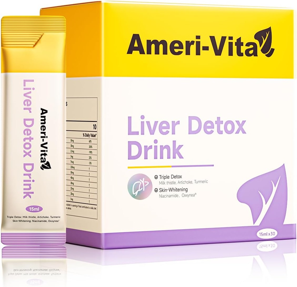 Suplemento de la bebida del hígado líquido - Leche Thistle " Artichoke Extractos con Turmeric " Inositol - Natural Liver Health Support - Sugar-Free, Non-GMO, Peach Flavor - 30 Sachets