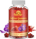 Saffron Extract Gummies-Sugar Suplemento Saffron Gratuito Mejorado con GABA, Saint John's Wort, Passion Flower- Saffron Suplementos para niños, mujeres, hombres. Focus y Mood Support. 60 Gummies de Saffron