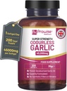 Cápsulas de ajo sin olores Premium 45,000mg por softgel  sometida 200 softgels (no Tablets) Super High Strength ← Cold Presionado y Deodourised Premium Aceite de ajo Extracto de Allium Sativum