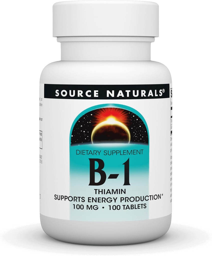 Vitamina B-1 100mg Fuente Naturals, Inc. 100 Tabs