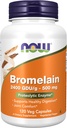 AHORA Suplementos de alimentos, Bromelaina (Enzima Proteolítica Natural) 2,400 GDU/g - 500 mg, Enzima Proteolítica Natural*, 120 cápsulas de veg