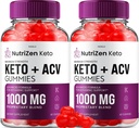 (2 Pack) NutriZen Keto ACV Gummies - Advanced Formula Nutri Zen Keto Plus ACV Gummies Apple Cider Vinegar Keto Nutrizen ACV Gummies Suplemento dietético Opiniones Hombre Mujeres (120 Gummies)