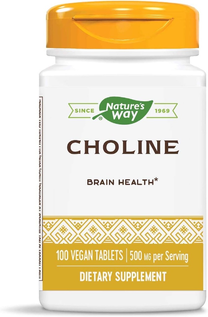 Nature's Way Choline, 500 mg por porción, 100 Tablets (Pack of 2)