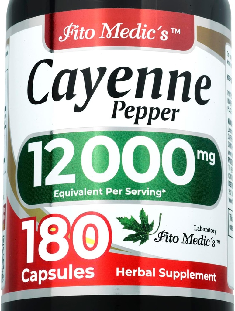 FITO MEDIC'S Lab ← Cayenne Pepper Capsules Orgánico Silencio Cayenne Pepper Extract  600 mg 20:1 per 3-Capsule Serving  180 Capsules