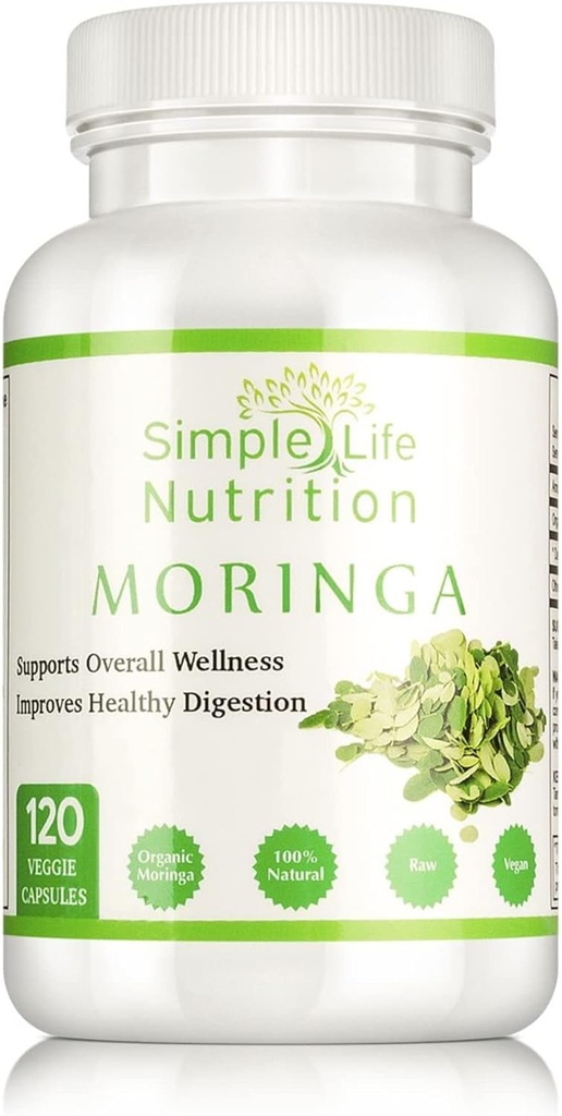 Orgánica Moringa Powder Capsules - Vegan No GMO Oleifera Leaf Extracto