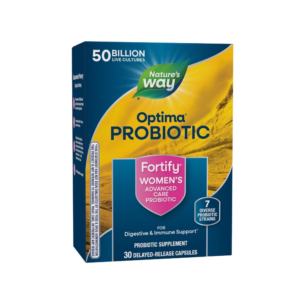 Camino de la Naturaleza Fortalecer los Probióticos de las Mujeres Optima, 50 Culturas en Vivo Billones, 7 Estrenos, Apoya Salud Digestiva e Inmunitaria*, 30 Capsules (Paquete May Vary)