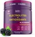 Keto Vitals Antioxidante Electrolitos Polvo - Blend Keto Electrolitos con Potasio, Magnesio, Sodio, " Calcio - No Sugar Electrolyte Drink Mix " Hydration Powder, 60 Servings, BlackBerry