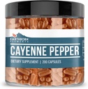 Elementos terrestres Cayenne Pepper 200 Capsules, Puro ' Undiluted, No Additives