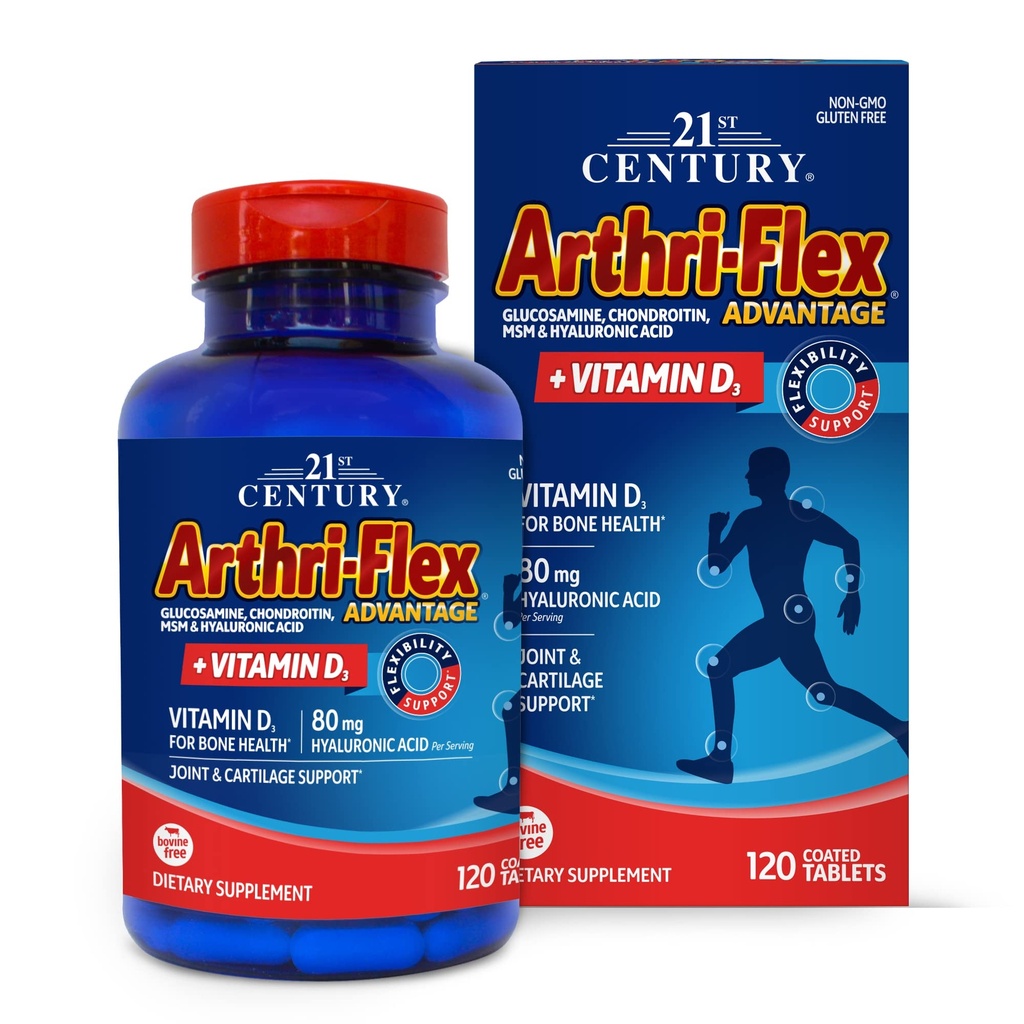 21st Century Arthri-Flex Advantage + Vitamina D3, 120 Coated Tablets