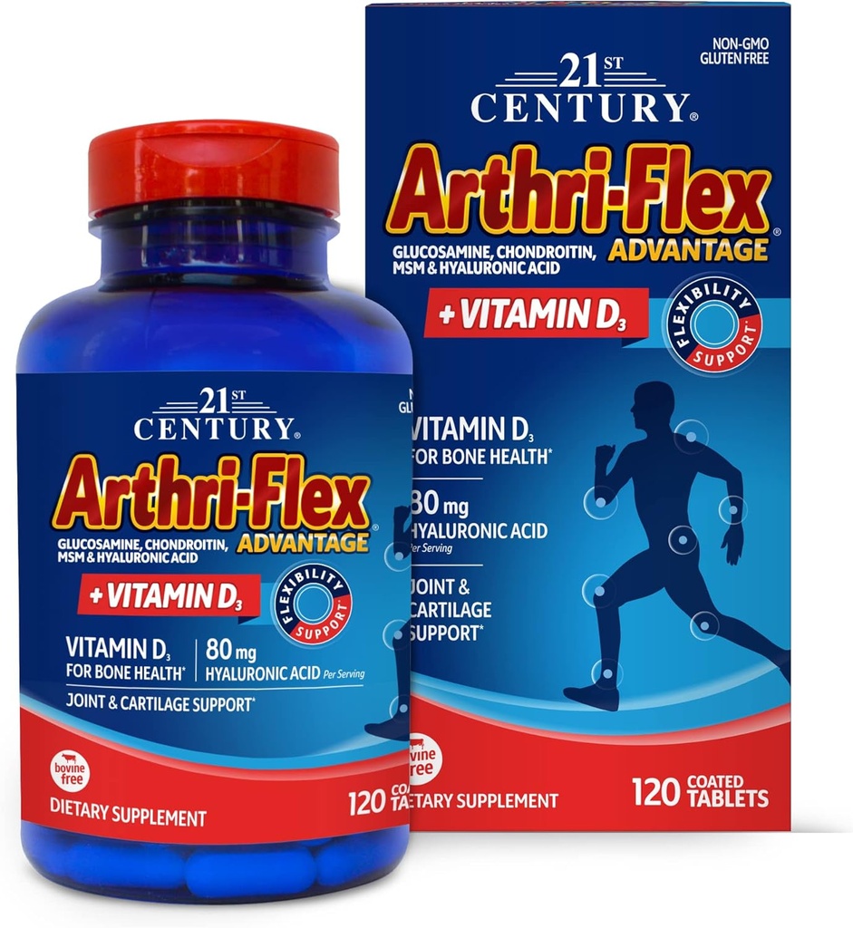 21st Century Arthri-Flex Advantage + Vitamina D3, 120 Coated Tablets