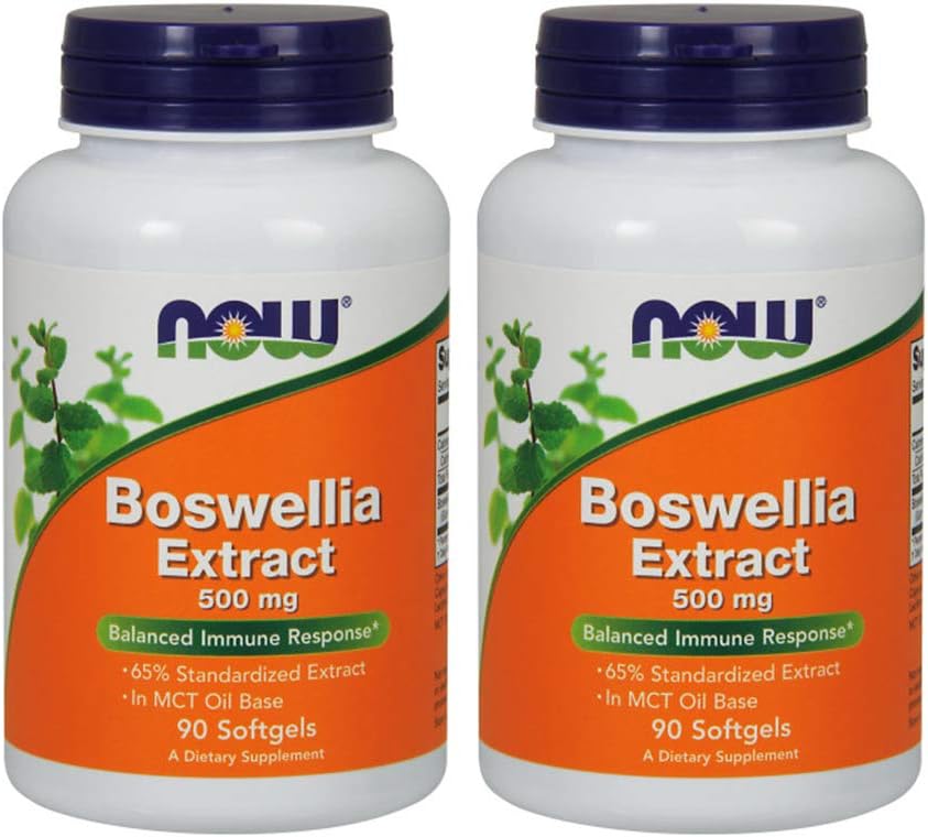 Now Foods Boswellia Extract 500 mg Softgels, 90 Count x 2