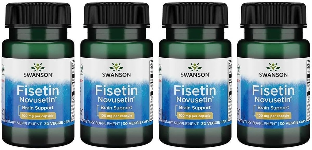 Swanson Fisetin Molecularmente Similar a Apigenin, Luteolin y Quercetin 100 Milligrams 30 Veg Capsules (4 Pack)