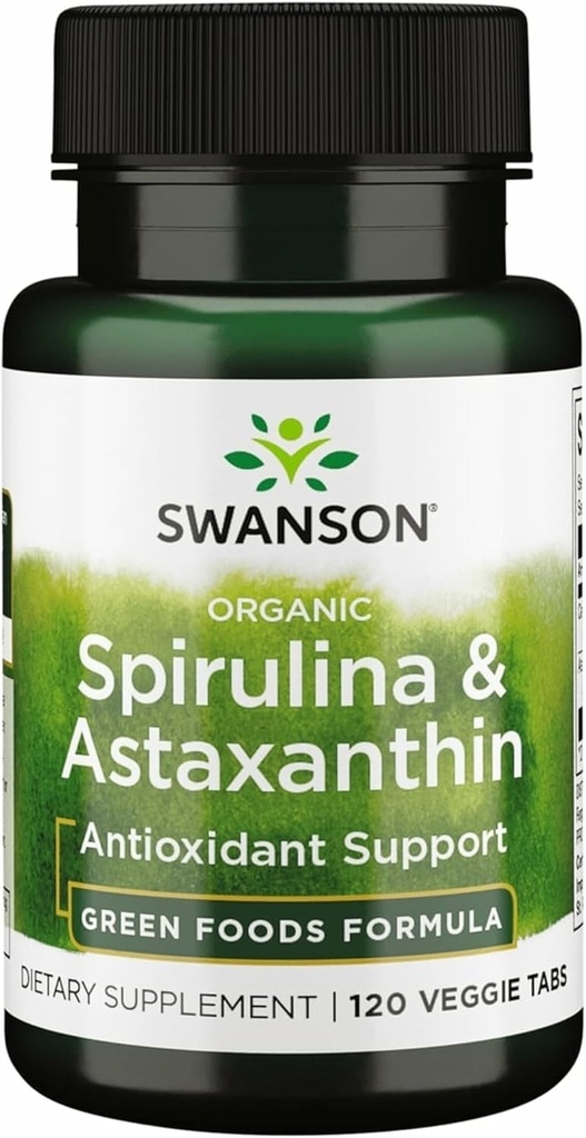 Swanson Organic Spirulina &amp; Astaxanthin 120 Veg Tabs