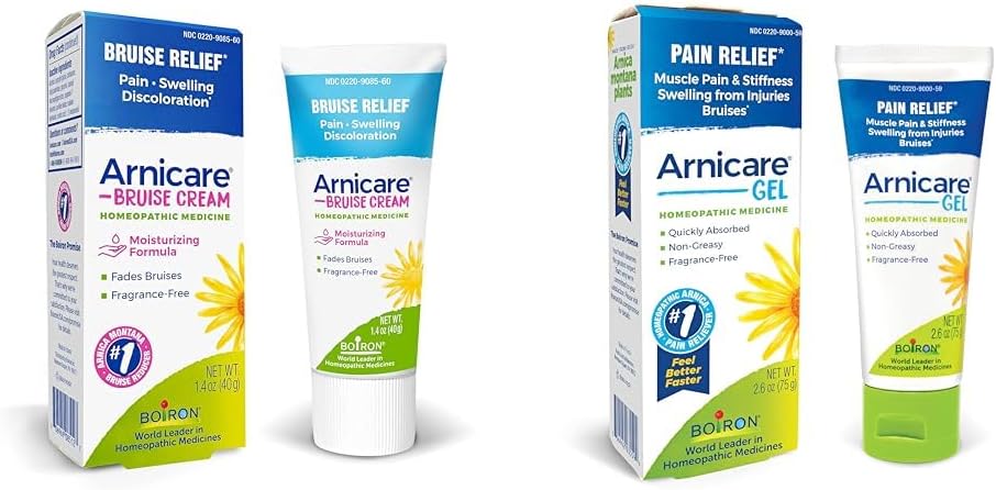 Boiron Arnicare Bruise Cream for Pain Relief from Bruising and Swelling or Discoloration " Arnicare Gel for Soothing Relief of Joint Pain, Muscle Pain, Muscle Soreness
