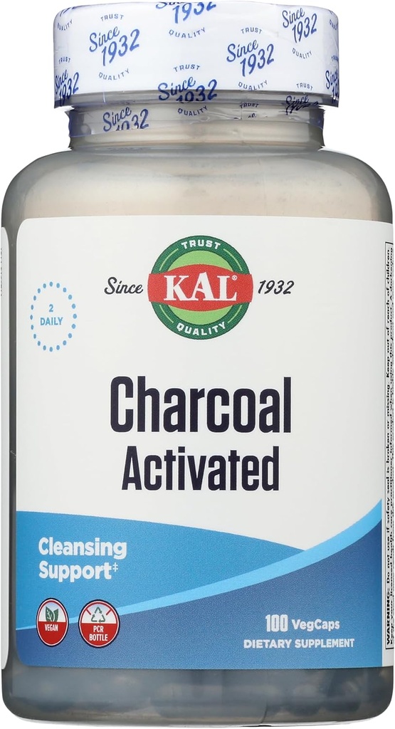 Carbón KAL, 280 mg, 100 cápsulas
