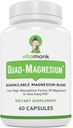 Quad Magnesium Blend de Vitamonk - con Magnesium Orotate, Glycinate Chelate, Magnesium Taurate y Di- Magnesium Malate - Complejo de Magnesio de alta absorción para el sueño, el corazón y el mood