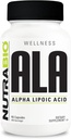 NutraBio Alpha Lipoic Acid (ALA) Suplemento, 300 mg – Apoya la salud antioxidante, Mayo Boost Energy Production and Wellness, 90 cápsulas vegetales