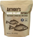Péptidos de Collagen Marine Hidrolyzed de Anthony, Libre de gluten, Paleo y Keto Friendly, Desarrollado, 1 libra