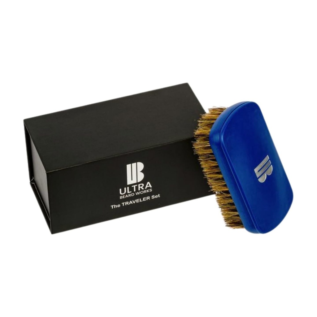 Juego de cepillo de barba magnético de alta gama – El juego “Traveler” incluye un espejo desmontable y un cepillo de boar bristle. El “Cepillo Ultimo” está disponible en tres conjuntos y múltiples colores.