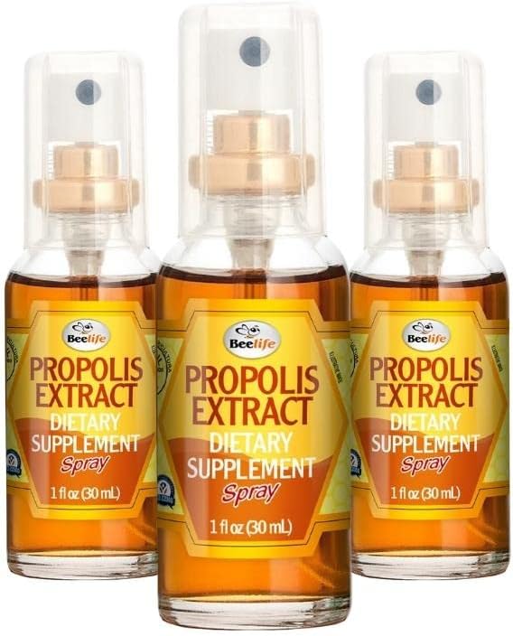 Beelife Propolis Sore Throat Relief Spray - Propolis Spray - Natural Immune Support, Helps Calm Cough &amp; Dry, Itchy Throat - No Sugar - 3-Pack