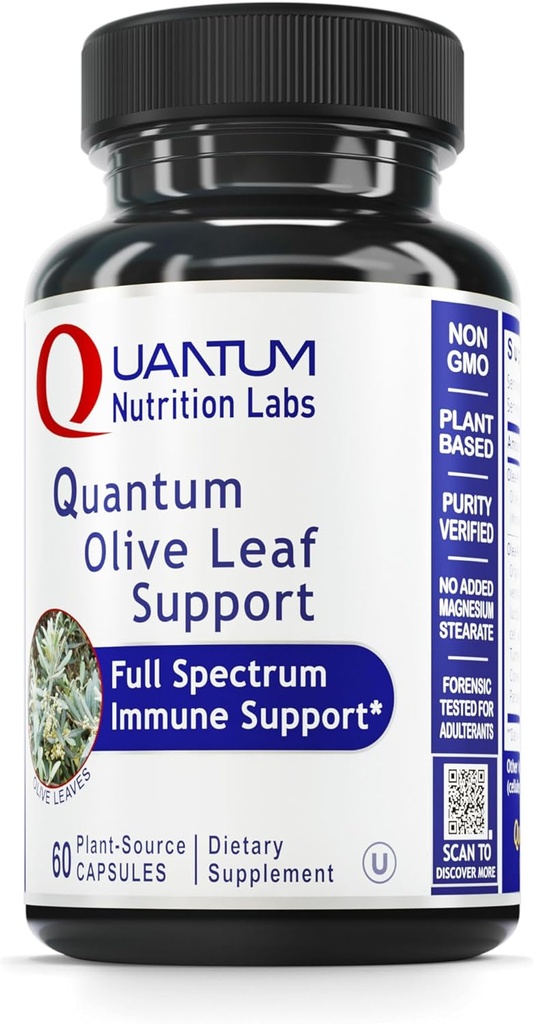QNL Quantum Olive Leaf Support - Organic Olive Extract Capsules - Heart Health Supplement for Men &amp; Women - Daily Immune Support for Adults - 60 Plant-Source Capsules