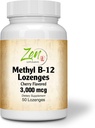Metil Vitamina B-12 Suplemento - con Vitaminas B6, Folate, Biotin - Apoyo a la Salud Cardiovascular, Sistema de Inmunes Saludables, Función Cerebro &amp; Nerve - 50 Lozenges